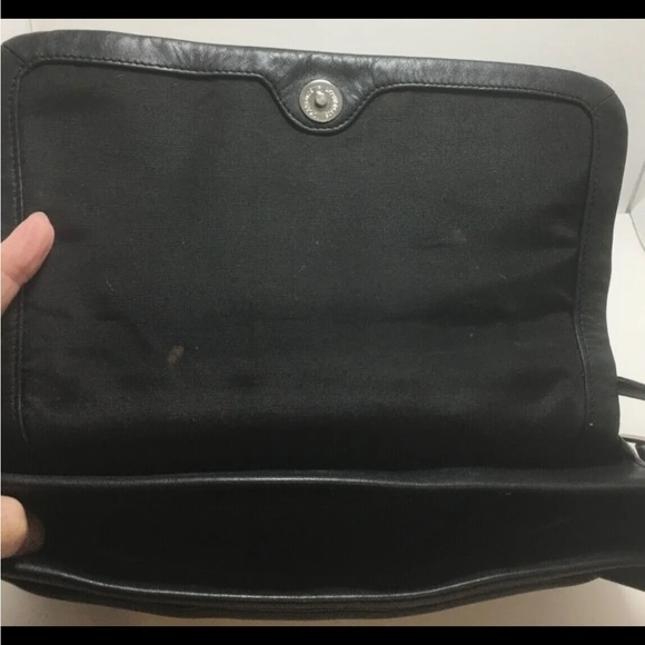 Ettenne Aigner Genuine Leather Shoulder Bag Black Silver Hardware Dark Academia - Picture 10 of 16